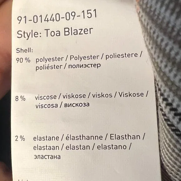 #69 NWT SPARKZ COPENHAGEN Plaid Double Breasted Blazer Lined XS S M Casual - Picture 8 of 10